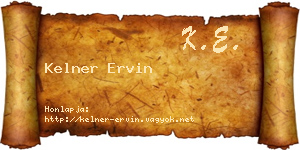 Kelner Ervin névjegykártya